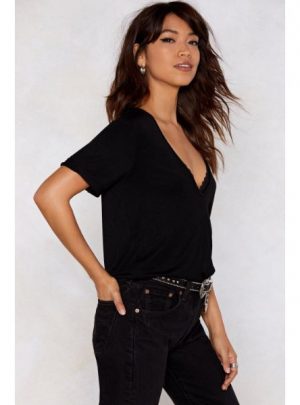 Plunging Scoop Neckline T-Shirt